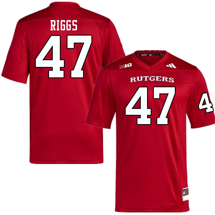 Men #47 Austin Riggs Rutgers Scarlet Knights 2024 College Football Jerseys Stitched-Scarlet